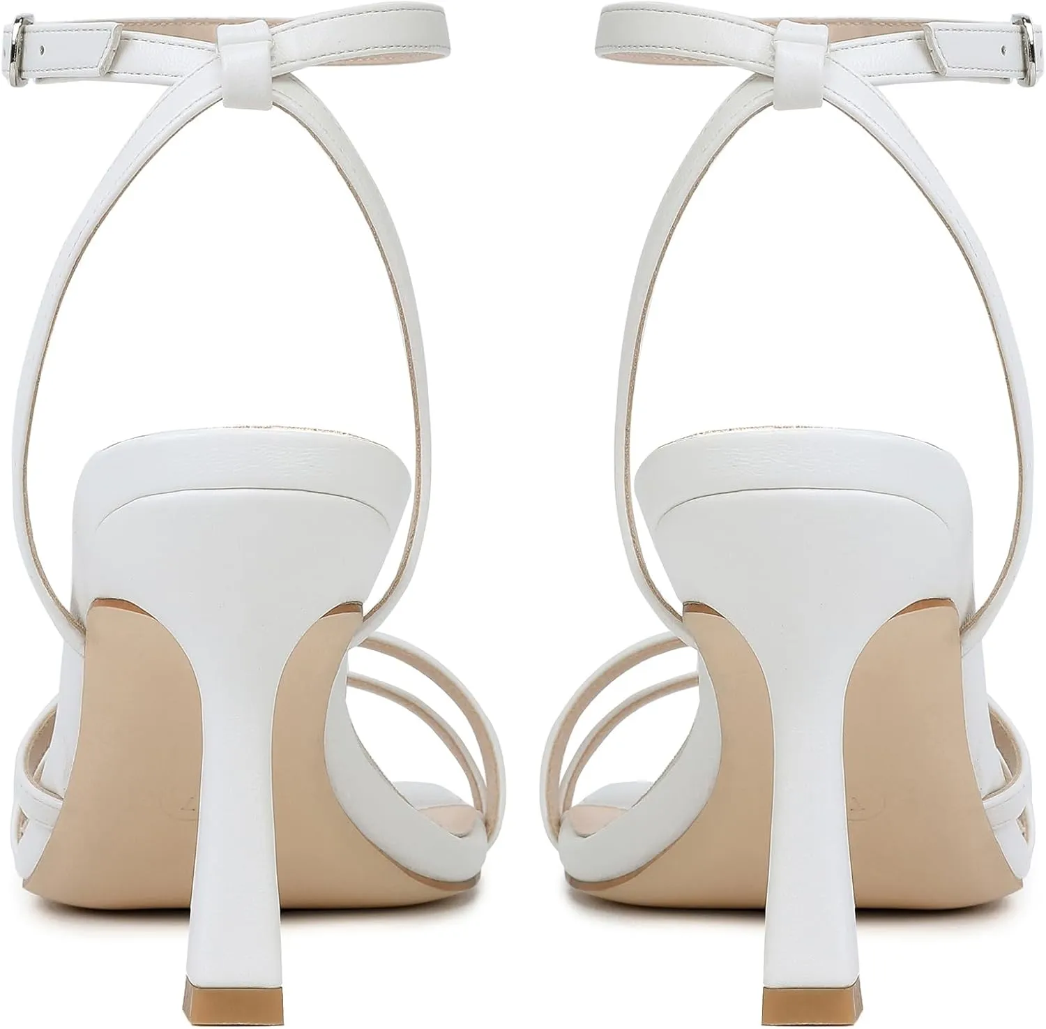 Mostrin Womens Sandals Strappy Heels for Women Ankle Strap Lace Up Heels Square Open Toe Heels Tie Up Stiletto High Heeled Sandals for Prom, Party, Daily Wear