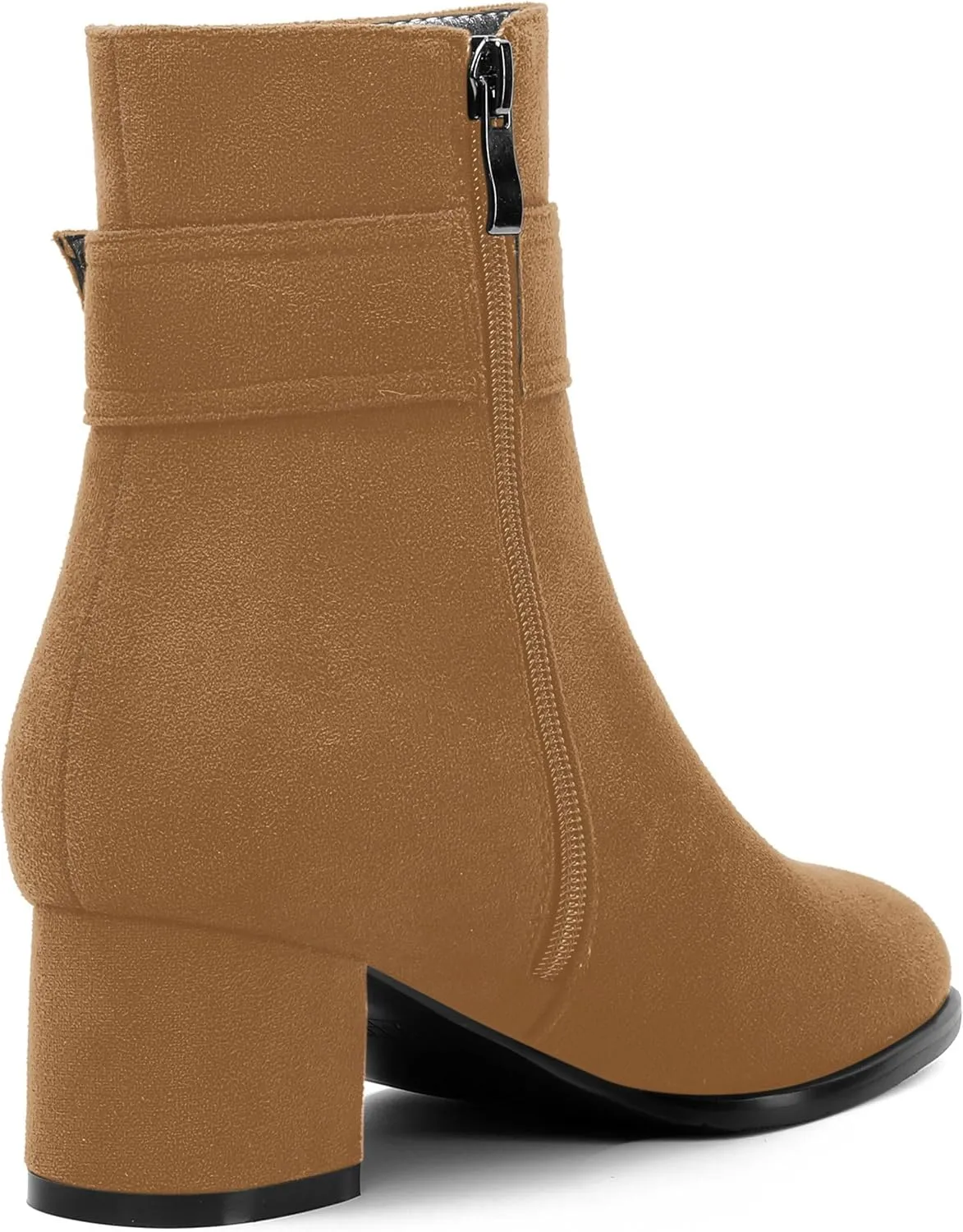 MOVINSTEPS Ankle Boots for Women Low Chunky Heel Wide Width Suede Short Booties Comfortable Casual Business Fashion Dressy Fall Winter Boots 2 Inch