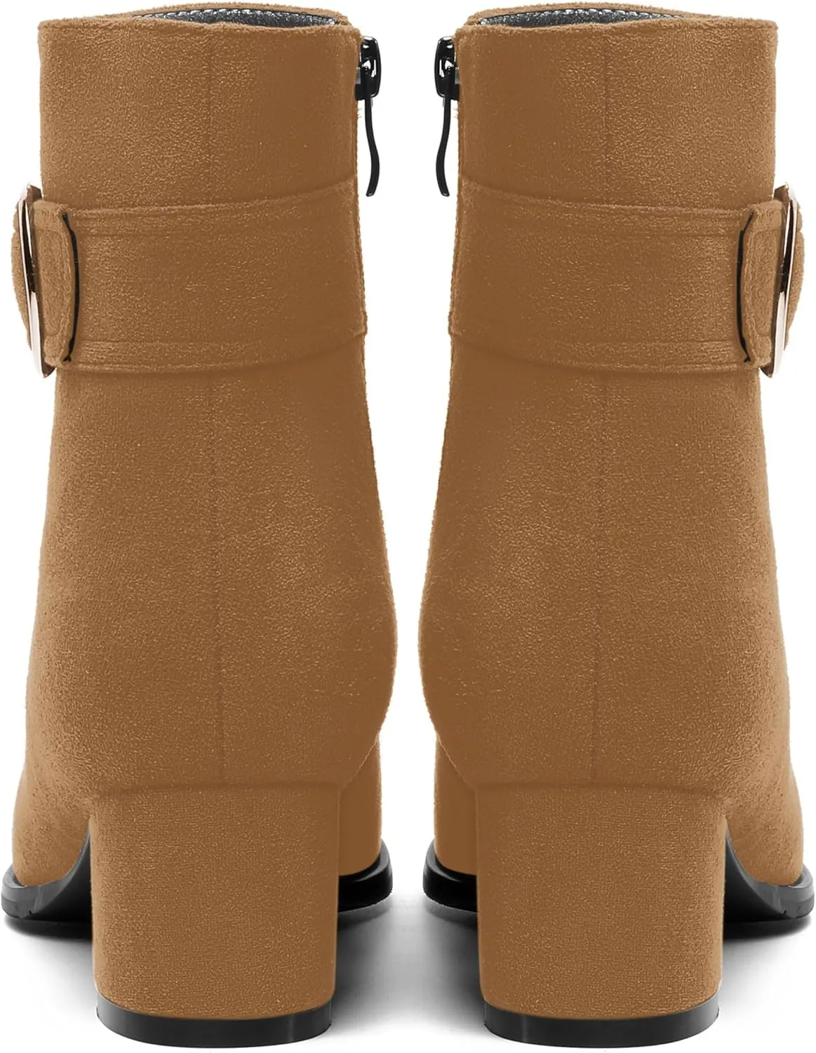 MOVINSTEPS Ankle Boots for Women Low Chunky Heel Wide Width Suede Short Booties Comfortable Casual Business Fashion Dressy Fall Winter Boots 2 Inch