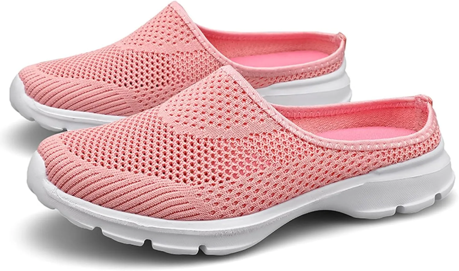 Mules for Women Breathable Mesh Walking Mules Sneakers Comfortable Orthopedic Clogs with Arch-Support Lightweight Summer Slip On Closed Toe Shoes Casual Backless Shoes