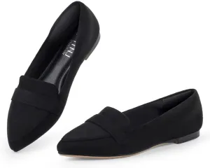 MUSSHOE Flats for Women Comfortable Pointed Toe Slip on Dressy Loafers for Women