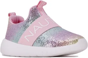 Nautica Girls' Slip-On Sneaker - Athletic Running Kids' Shoe for Walking, Running, Tennis, and Sports (Toddler/Little Kid)