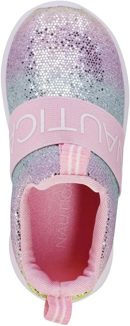 Nautica Girls' Slip-On Sneaker - Athletic Running Kids' Shoe for Walking, Running, Tennis, and Sports (Toddler/Little Kid)
