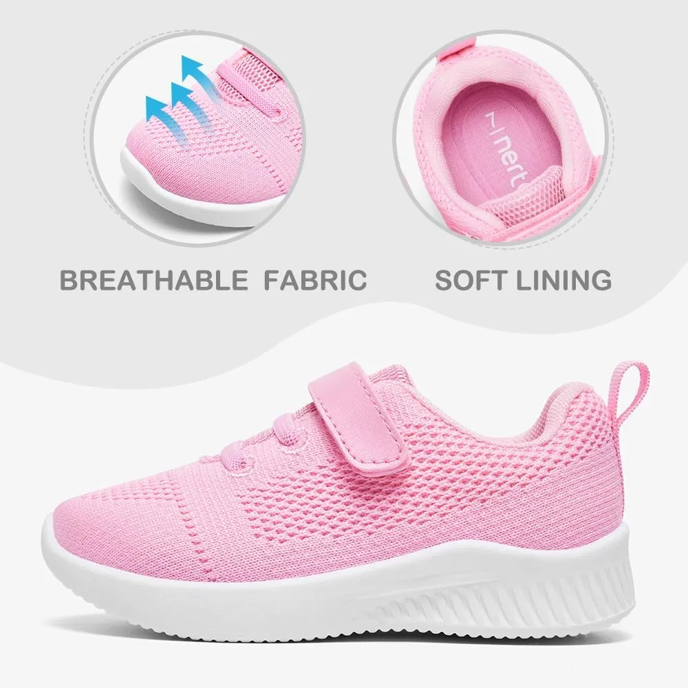 nerteo Toddler Girl Shoes Boys Kids Tennis Sneakers Breathable Runing Walking Shoes