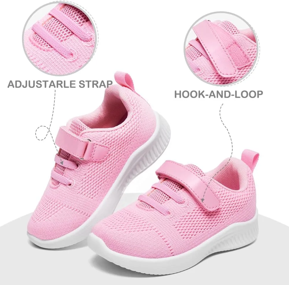 nerteo Toddler Girl Shoes Boys Kids Tennis Sneakers Breathable Runing Walking Shoes