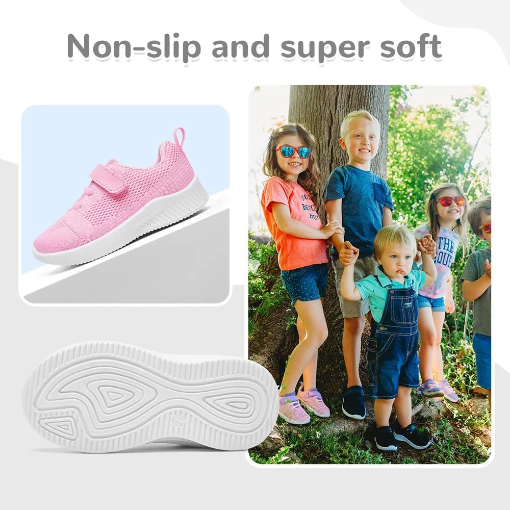 nerteo Toddler Girl Shoes Boys Kids Tennis Sneakers Breathable Runing Walking Shoes