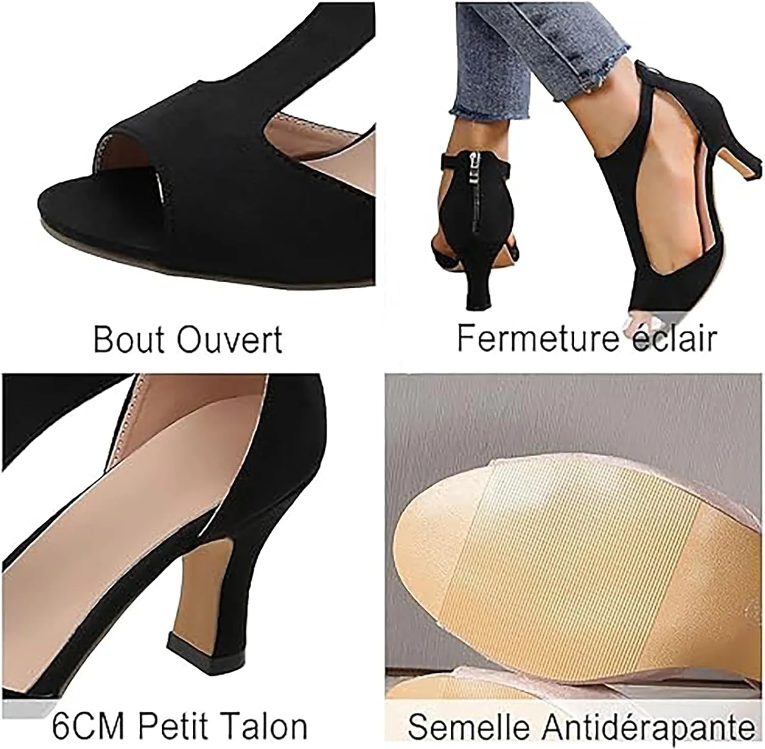 Nevriz Orthopedic High Heels for Women Leather High Heels Orthopedic Shoes Open Toe Heel Sandals Dressy Casual Orthotic Pumps Fish Mouth Shoes