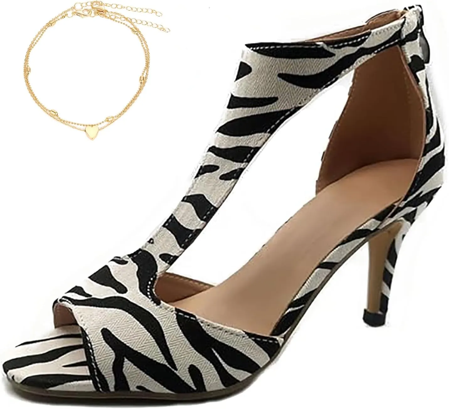 Nevriz Orthopedic High Heels for Women Leather High Heels Orthopedic Shoes Open Toe Heel Sandals Dressy Casual Orthotic Pumps Fish Mouth Shoes