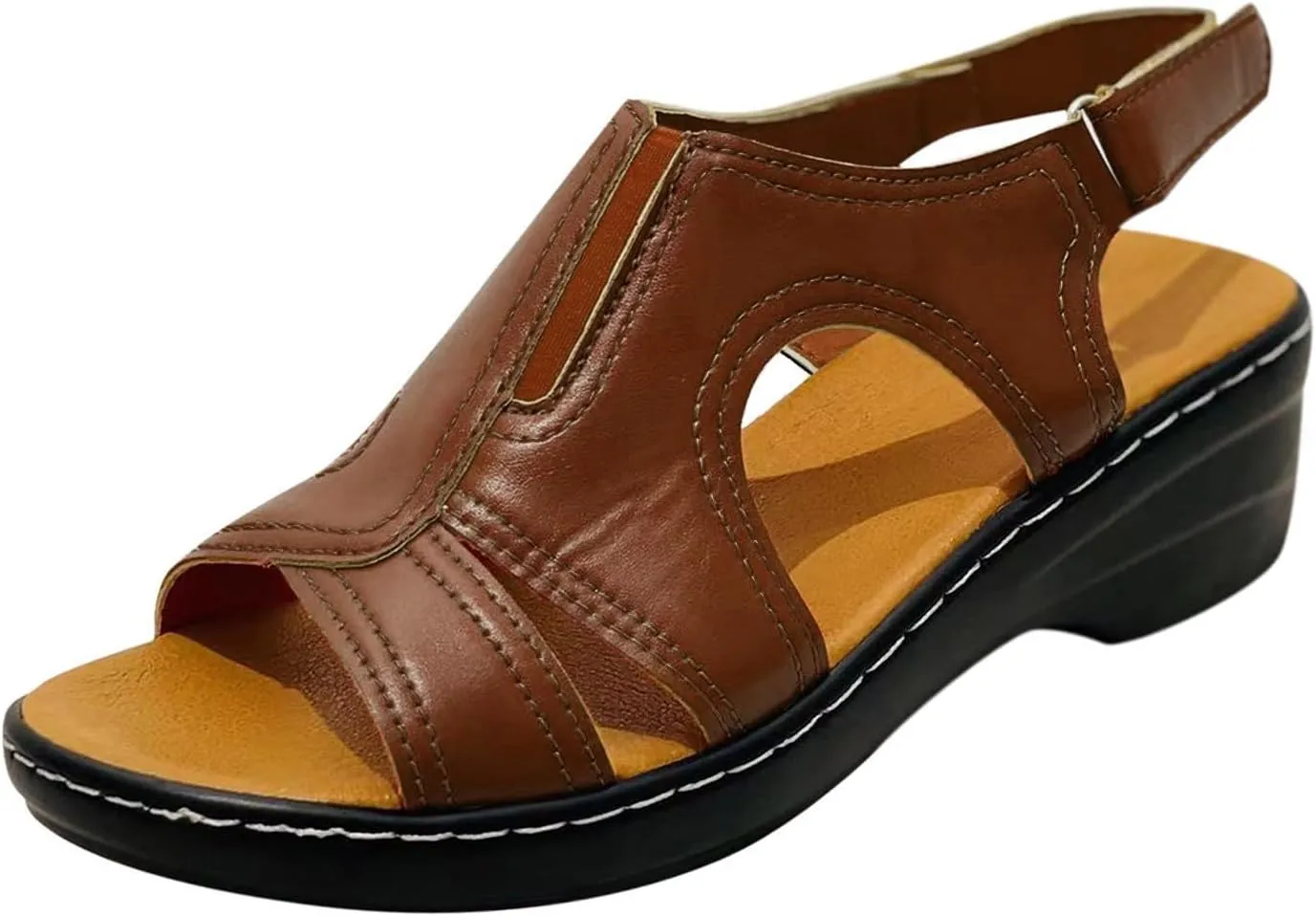 Orthopedic Sandals for Women Arch Support Ankle Strap Dressy Walking Sandals Open Toe Platform Wedge Beach Shoes