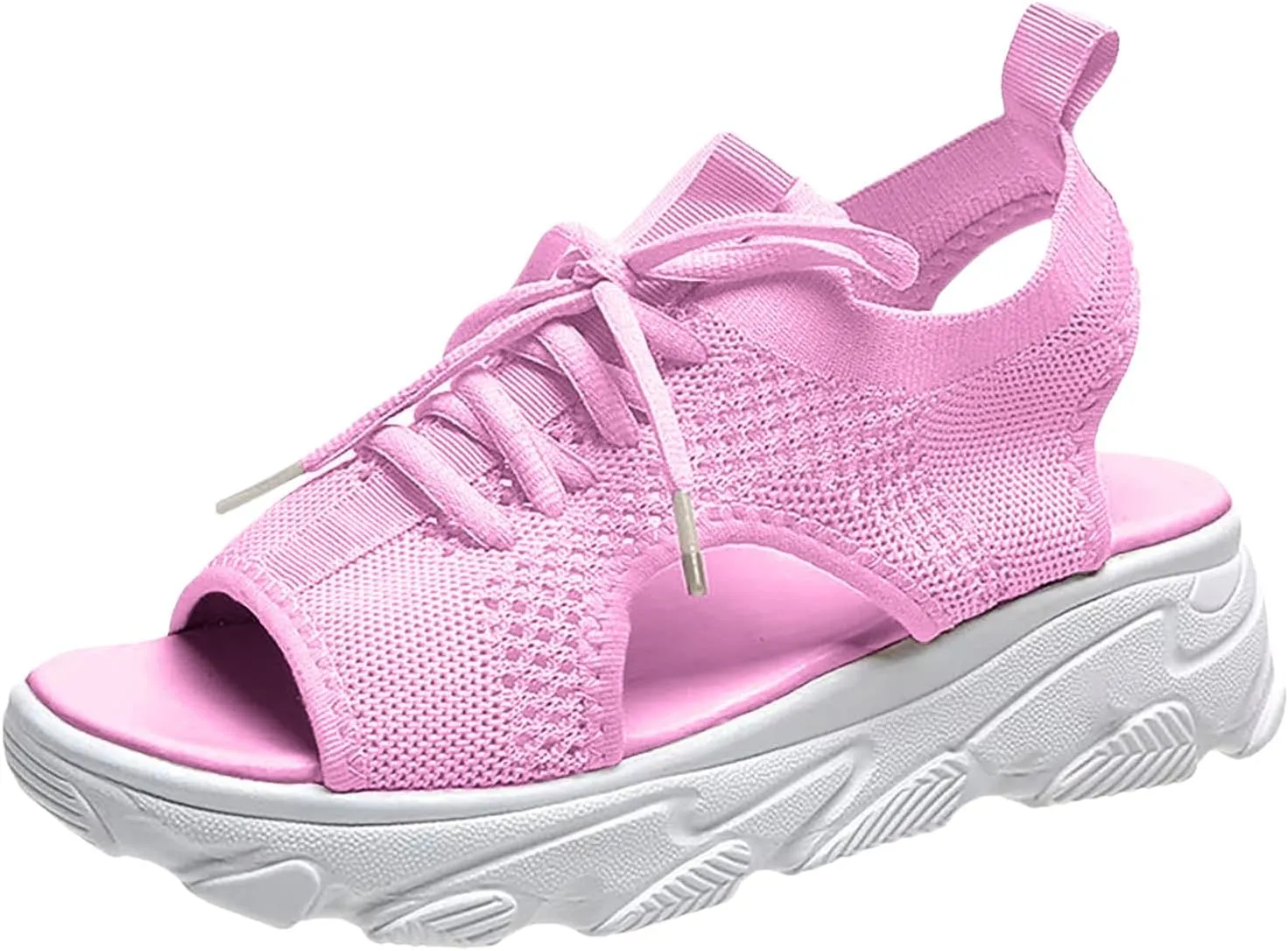 Orthopedic Wedge Sandals for Women Non Slip Cutout Lace-Up Muffin Sandals for Women Recovery Sport Outdoor Hiking Water Sandal Comfortable Outdoor Shoes