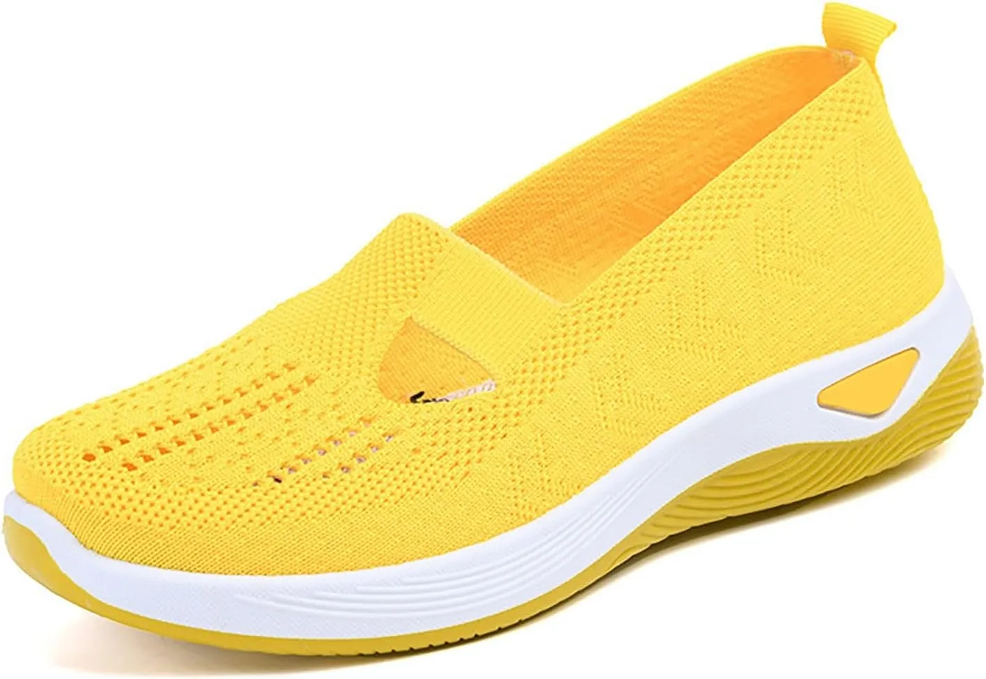 Orthowalkway Womens Shoes Orthopedic Arch Support Breathable Flying Woven Sneakers Casual Comfort Wear Slip On Sneaker