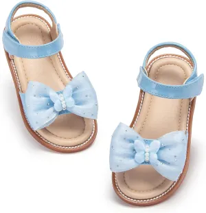 Otter MOMO Girls Open Toe Princess Flat Sandals with Comfort Sole Summer Sandals