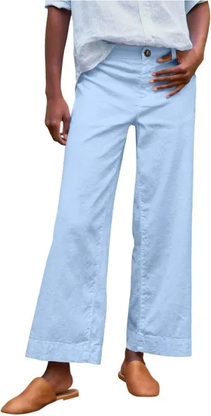 Pants for Women Trendy Casual Daily Elastic Waist Pant with Pockets Solid Color Loose Fashionable Straight Trousers