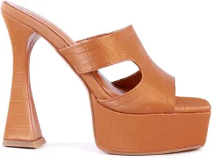 Pda Croc High Heel Platform Sandals