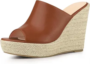 Perphy Open Toe Espadrille Wedge Heel Platform Slide Sandal for Women
