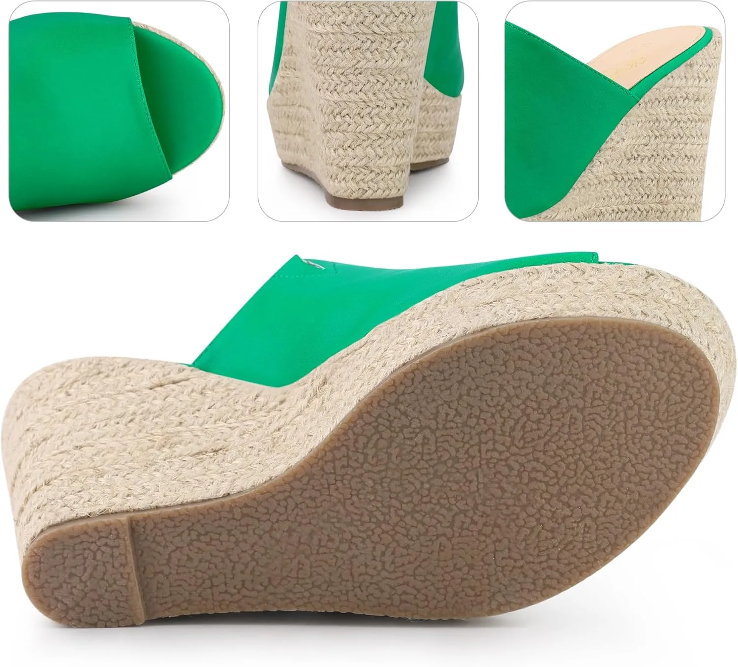 Perphy Open Toe Espadrille Wedge Heel Platform Slide Sandal for Women