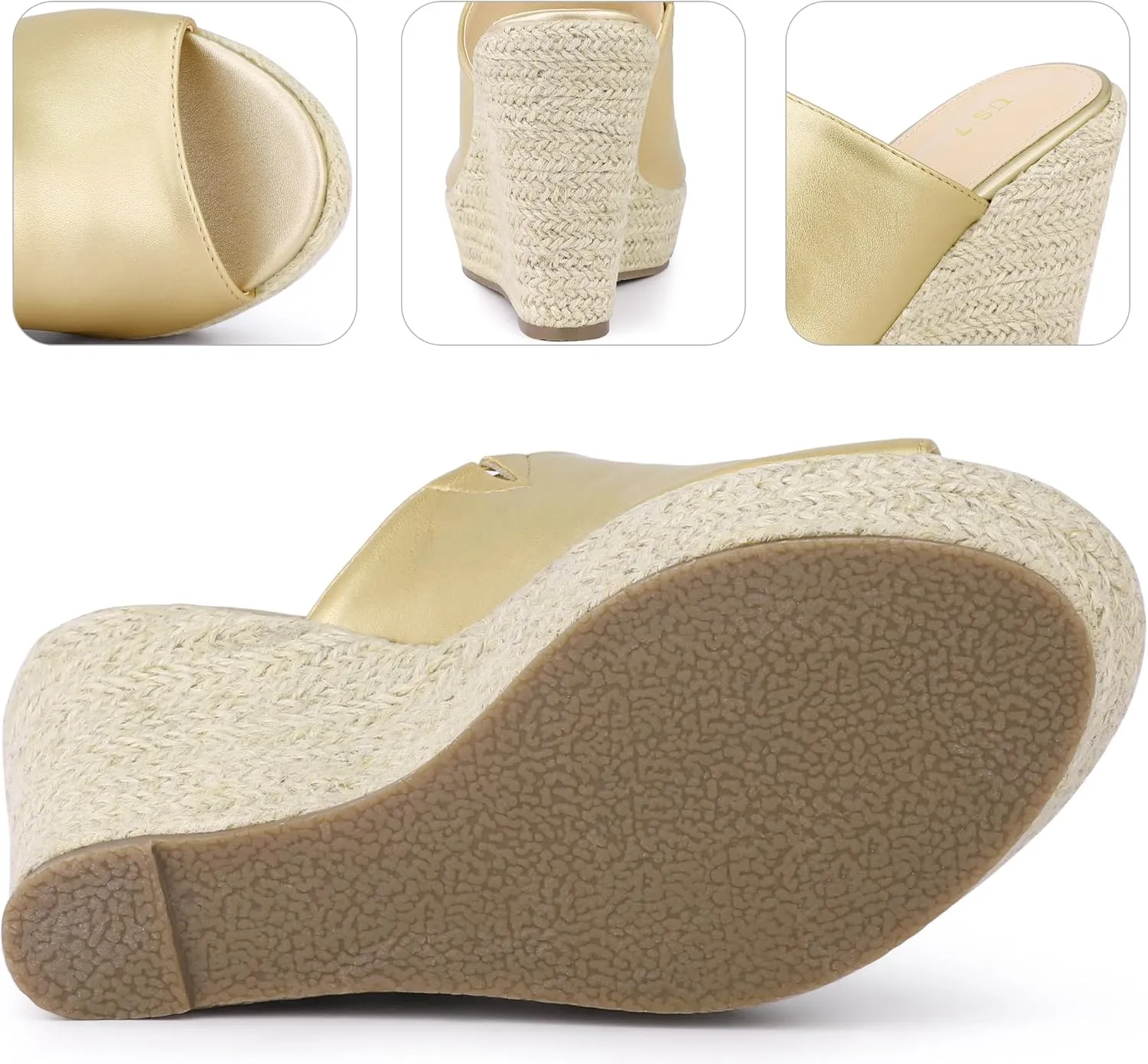 Perphy Open Toe Espadrille Wedge Heel Platform Slide Sandal for Women