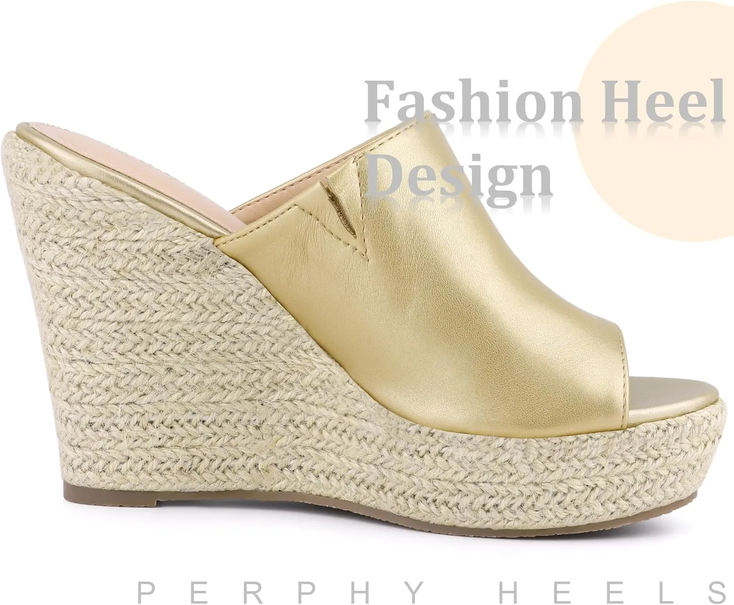 Perphy Open Toe Espadrille Wedge Heel Platform Slide Sandal for Women
