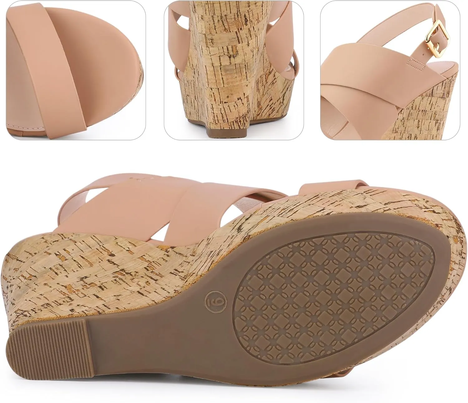Perphy Open Toe Platform Wedge Sandals for Women