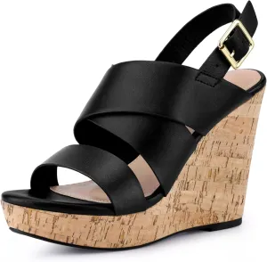 Perphy Open Toe Platform Wedge Sandals for Women