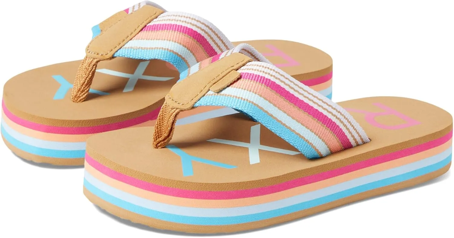 Roxy Girl's Chika Hi (Little Kid/Big Kid) Baja Blue/Crazy Pink 4 Big Kid M