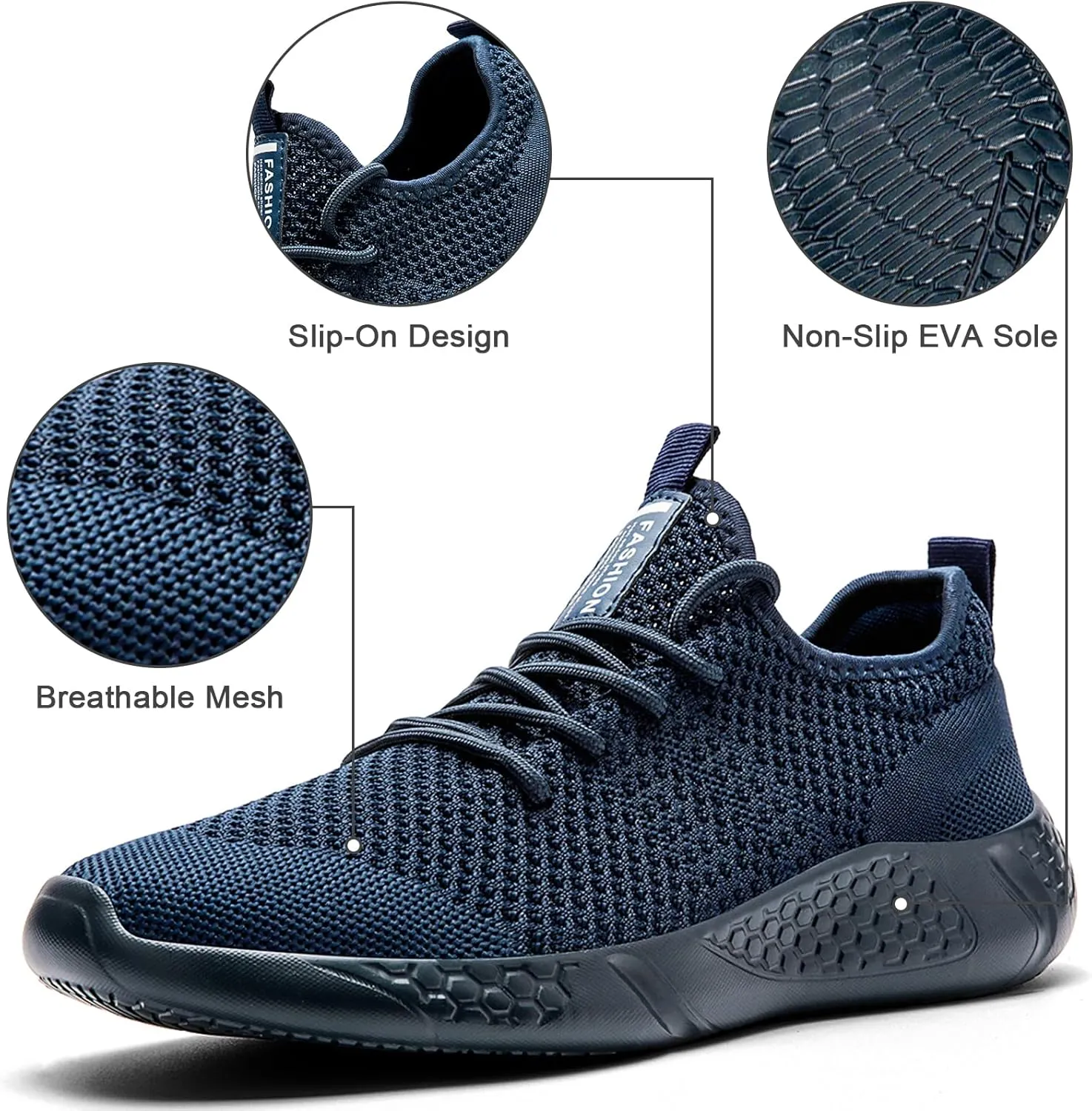 Running Shoes for Men Sneakers Tennis Gym Workout Slip On Casual Athletic Lightweight Breathable Walking Comfortable
