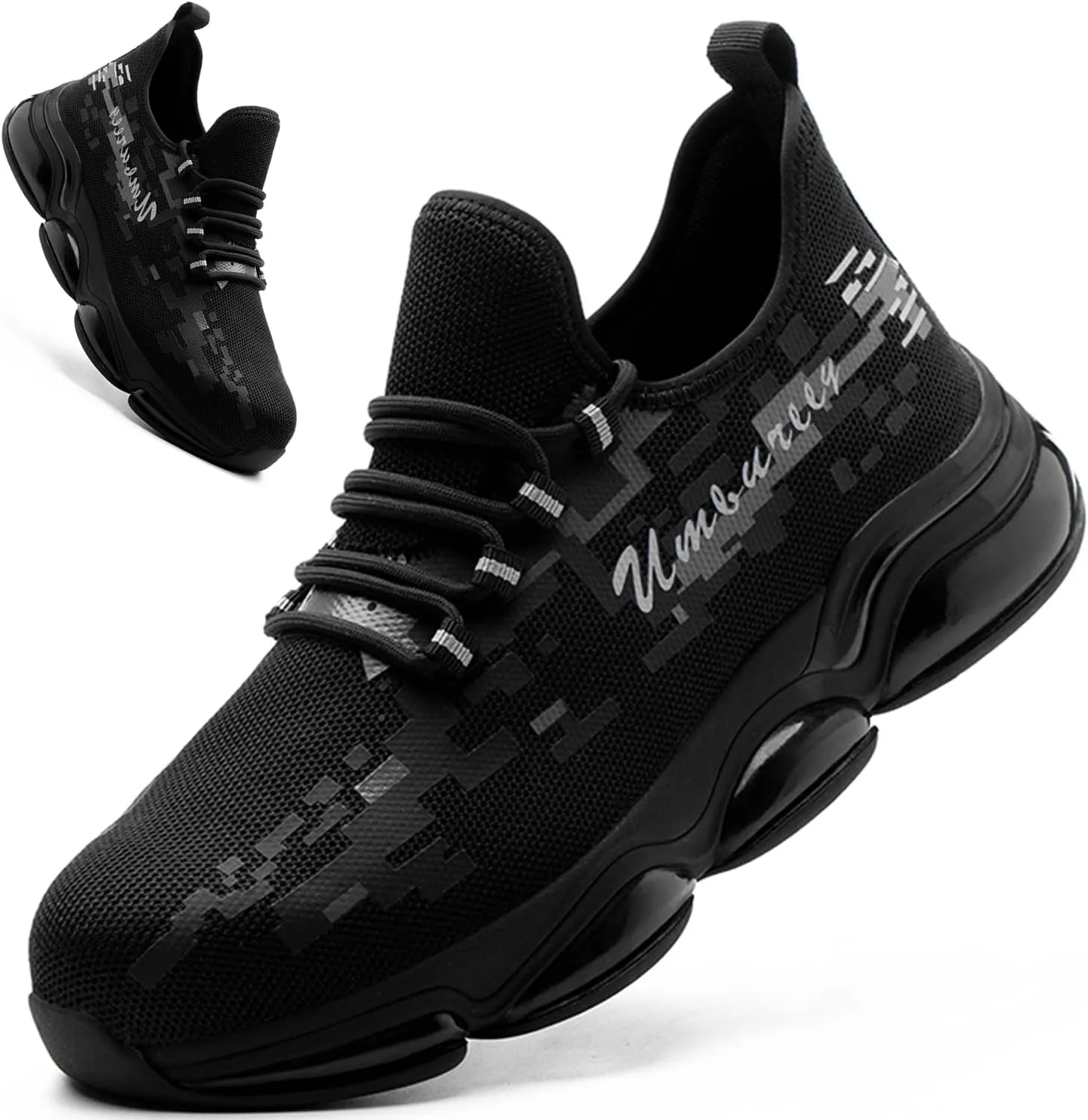 Safety Shoes for Men Work Steel Toe Shoes Lightweight Breathable Slip Resistant Construction Sneakers