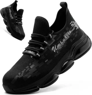 Safety Shoes for Men Work Steel Toe Shoes Lightweight Breathable Slip Resistant Construction Sneakers