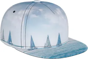 Sail Boats Sea Regatta Race Baseball Cap Flat Brim Trucker Hats Adjustable Dad Cap Hip Hop Hat for Men Women