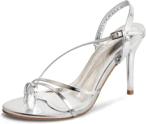 SHEMEE Womens Strappy Sandals Open Toe High Heels Ankle Strap Heeled Sandals for Women Summer Nightclub Party Dress Shoes