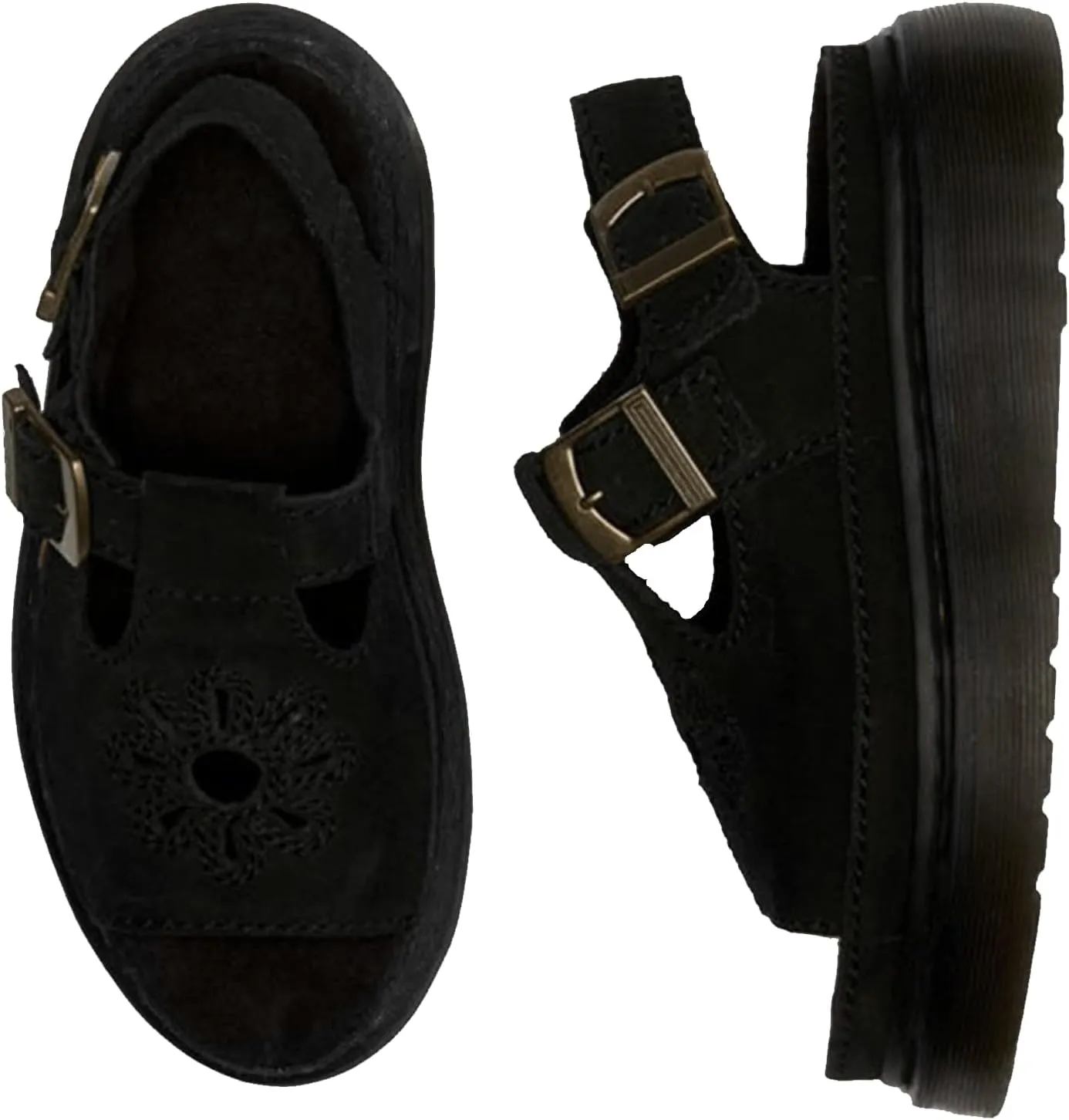 SIFINELAR WOMEN Brown Flower Platform Sandals for Women with Adjustable Buckle Back Strap Comfort Summer Open Toe Slip on Slingback T-Strap Beach Sandals.