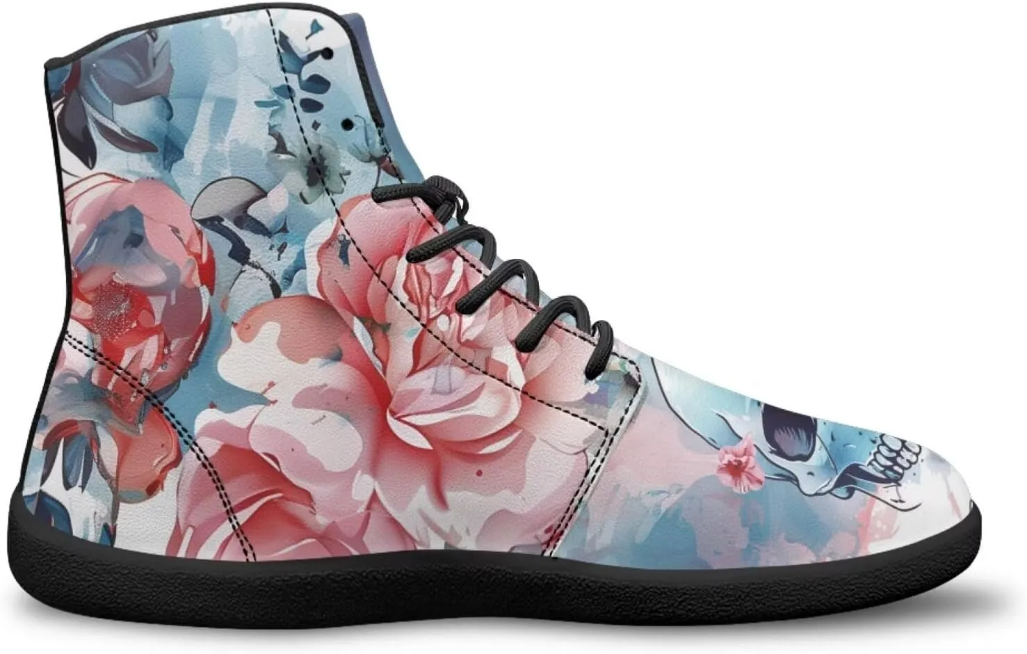 Skull High Top Basketball Barefoot Shoes for Men Women Casual Walking Work Shoes Running Sneakers