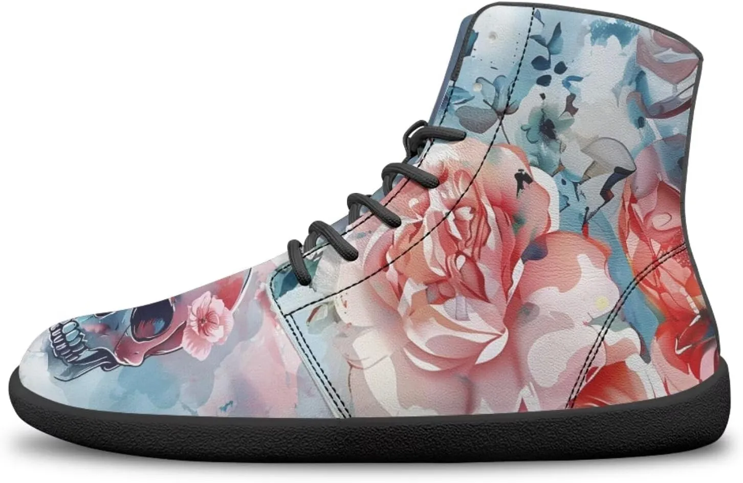 Skull High Top Basketball Barefoot Shoes for Men Women Casual Walking Work Shoes Running Sneakers
