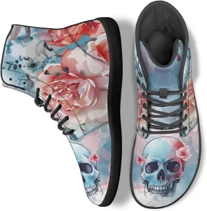 Skull High Top Basketball Barefoot Shoes for Men Women Casual Walking Work Shoes Running Sneakers