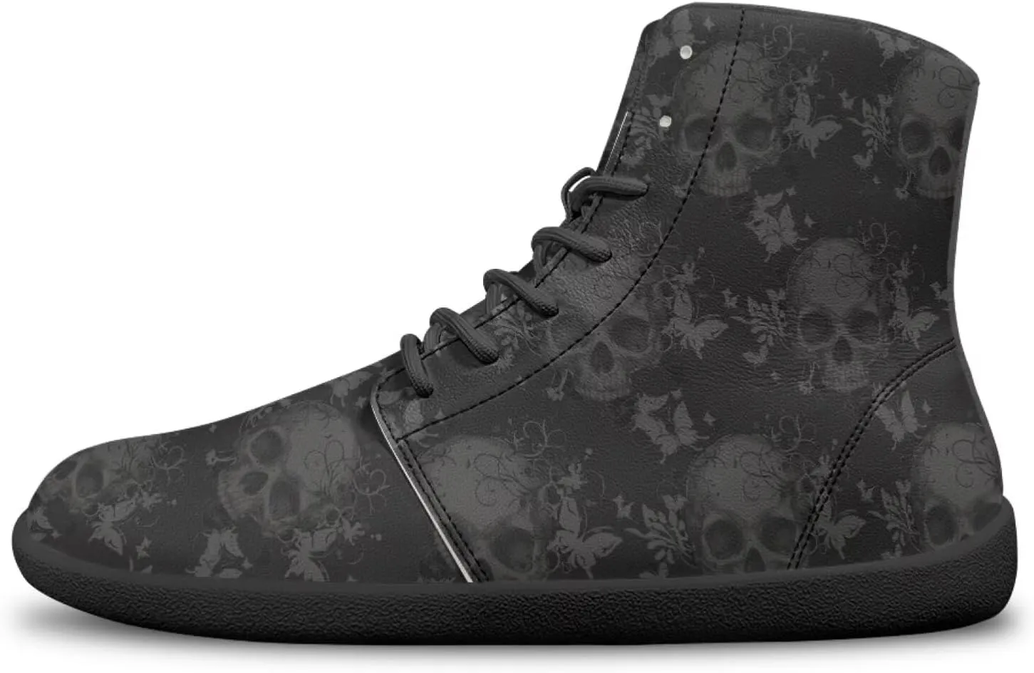 Skull High Top Work Barefoot Shoes Running Sneakers Non Slip Walking Tennis Shoes for Women Men