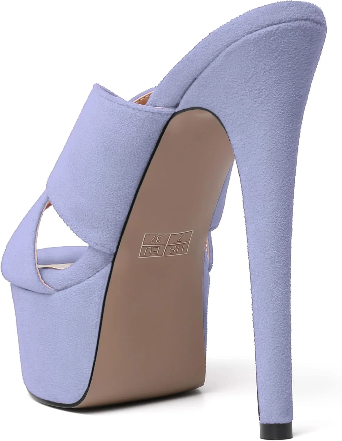 SKYSTERRY Womens Slip On Open Toe Platform Fashion Suede Party Stiletto High Heel Heeled Sandals 6 Inch