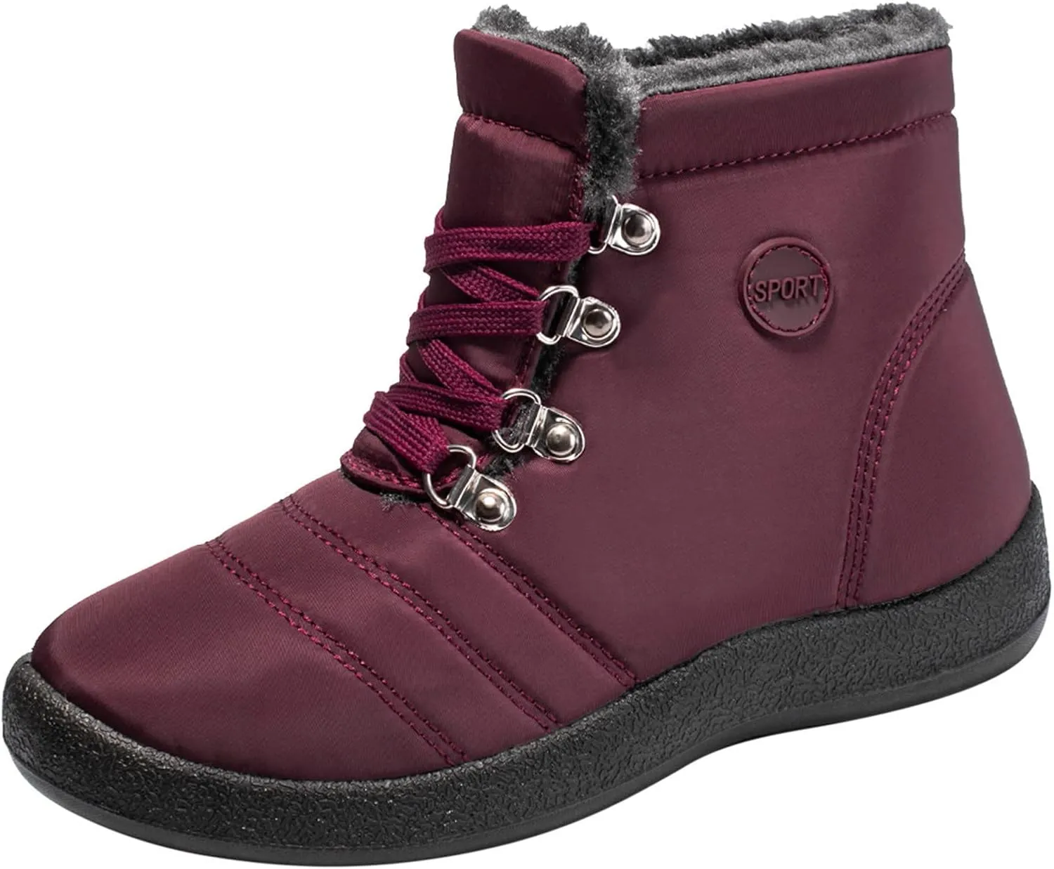 Snow Boots for Women Fur Lined Winter Boots Waterproof Warm Ankle Boots Comfortable Slip On Boots Outdoor Short Boots