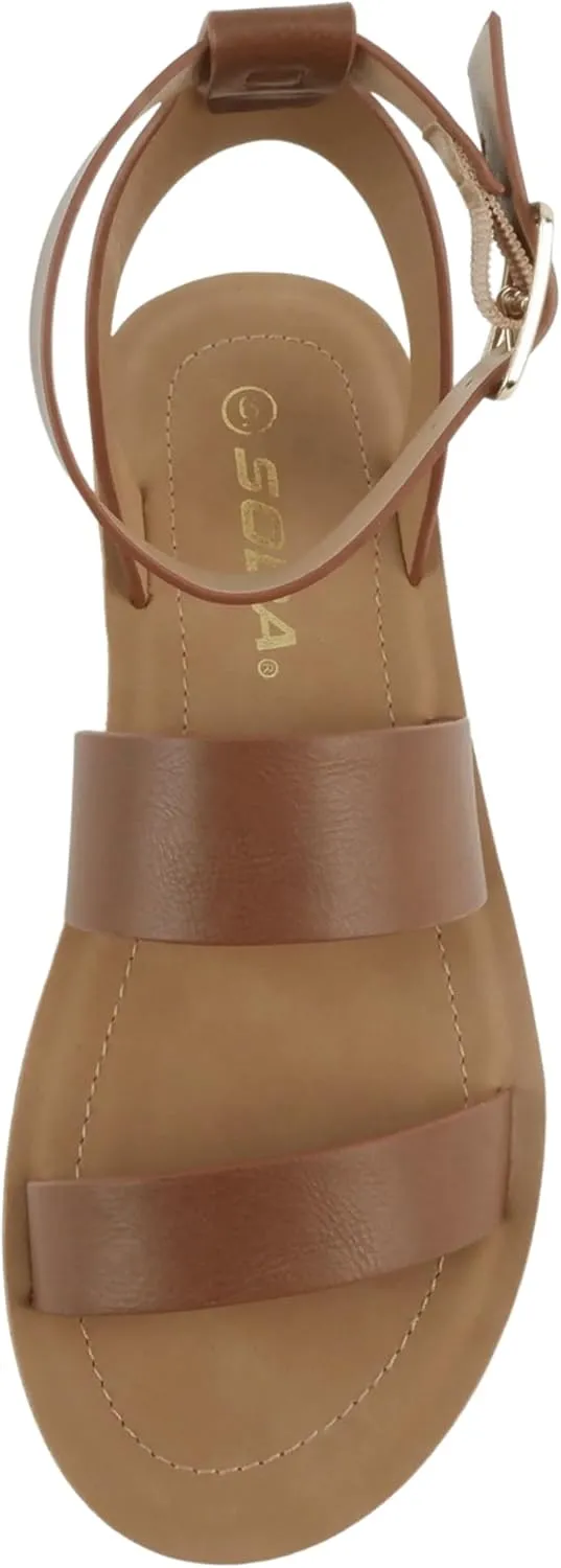 Soda Glory ~ Women Open Toe Multi-Strap Flatform Sandals