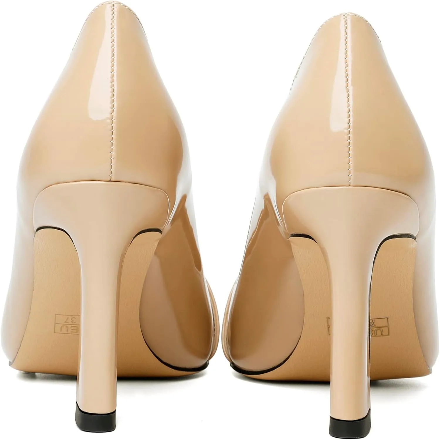Soireelady Women High Stiletto Heel Pumps Pointed Toe Sexy Slip On 3.4 Inch Closed Toe Pearl Loafers Comfort Shoes for Wedding Office Evening