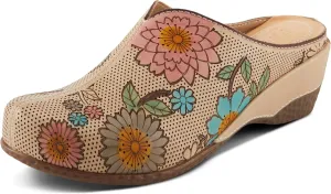 Spring Step L'Artiste Women's CHIENTI Hand-Painted Floral Open Back Sandals