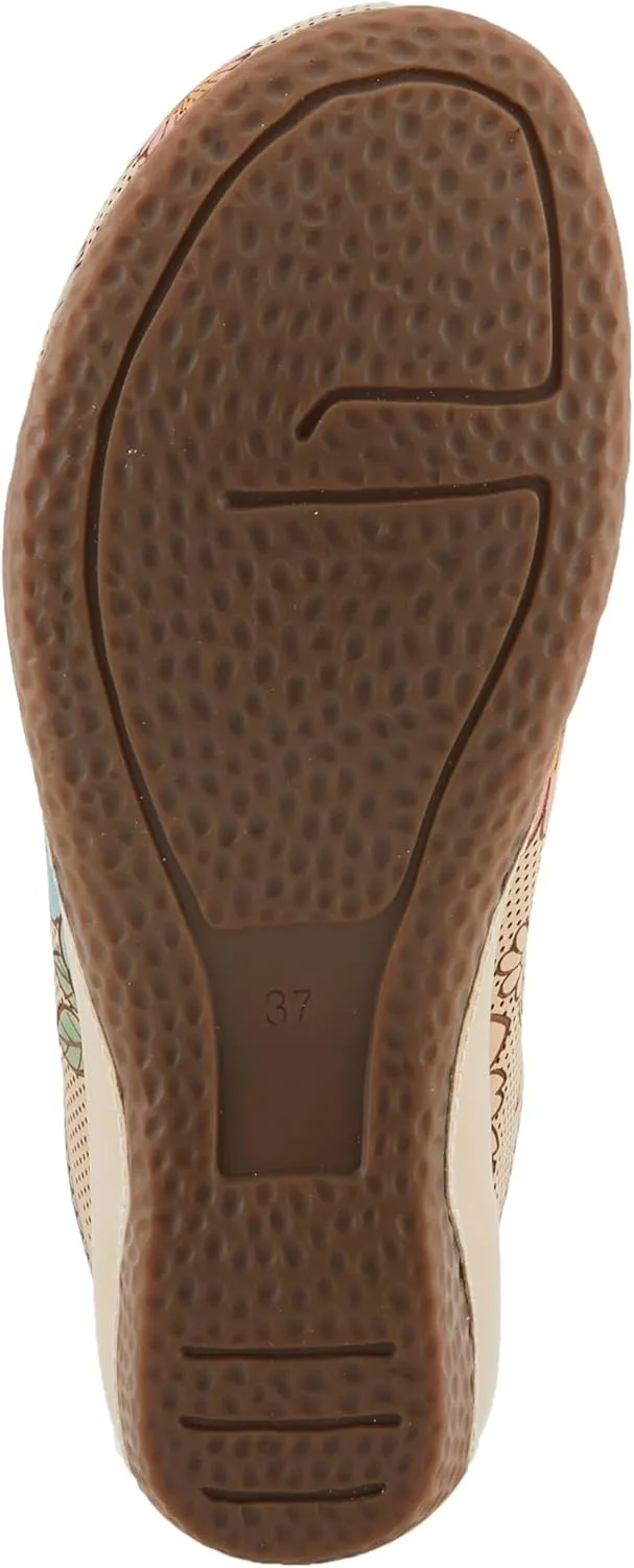 Spring Step L'Artiste Women's CHIENTI Hand-Painted Floral Open Back Sandals