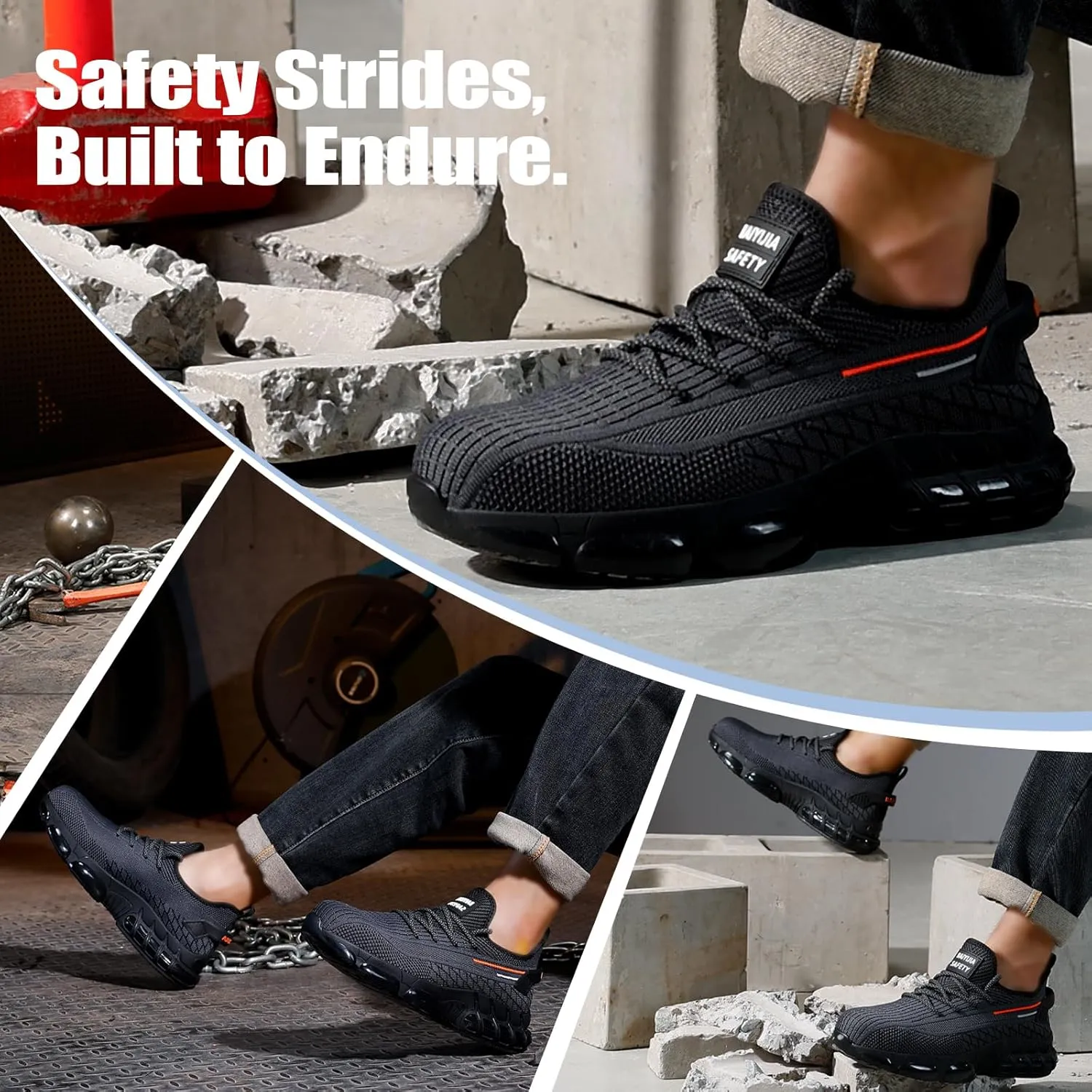 Steel Toe Shoes for Men Women Breathable Work Shoes Lightweight Steel Toe Footwear Industrial Construction Safety Shoe Indestructible Work Sneakers Blue