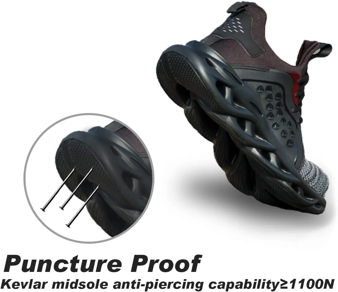 Steel Toe Shoes for Women Safety Shoes for Men Cushion Breathable Sneakers