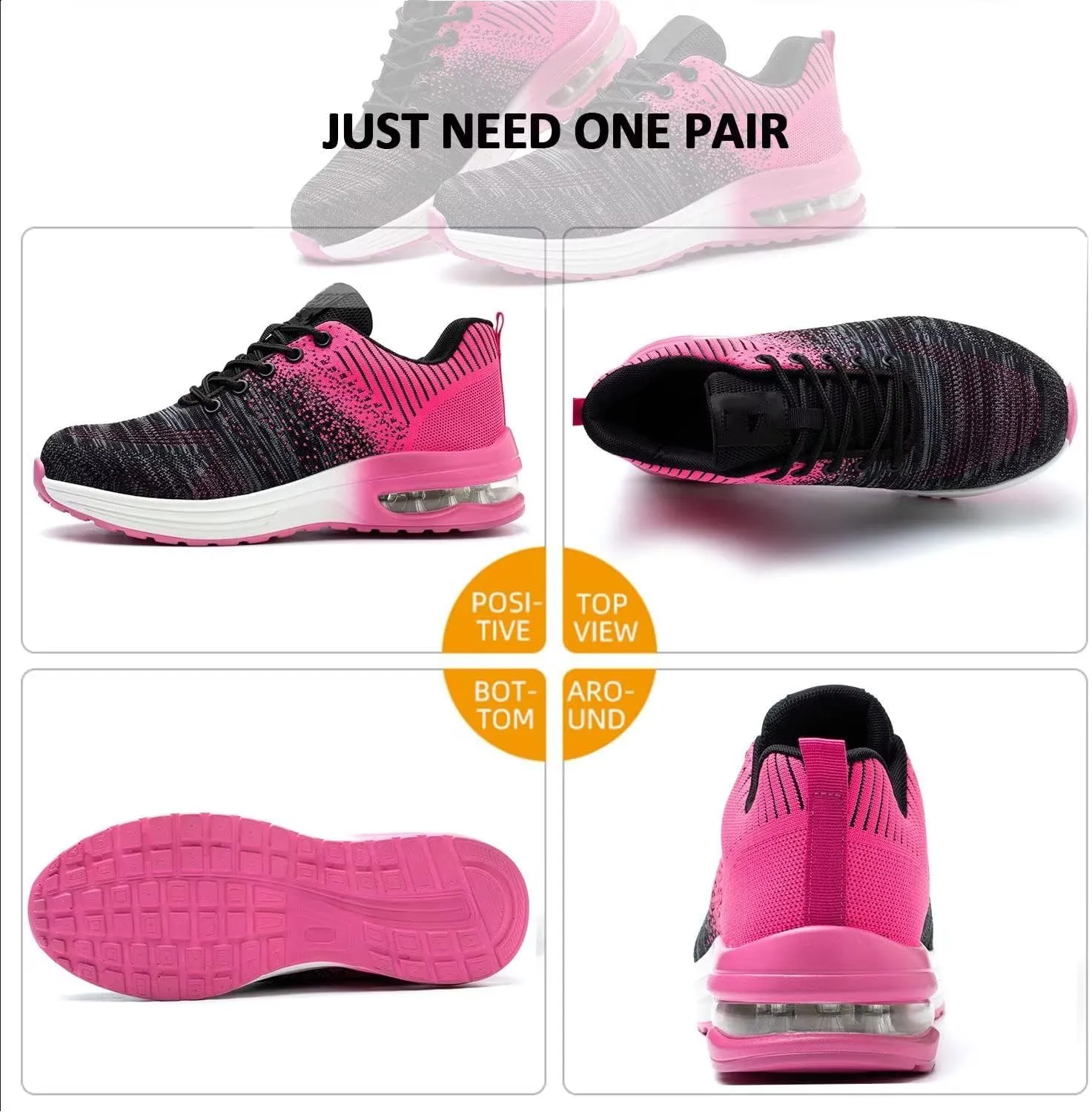 Steel Toe Work Shoes for Women Lightweight Breathable Safety Shoes Anti-Pierce Construction Work Sneakers Nonslip Sports Shoes Gift
