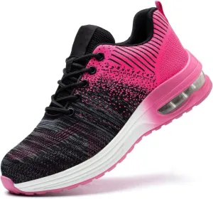 Steel Toe Work Shoes for Women Lightweight Breathable Safety Shoes Anti-Pierce Construction Work Sneakers Nonslip Sports Shoes Gift