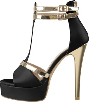 Stiletto High Heel Platform Peep Open Toe Ankle Strap Sandals