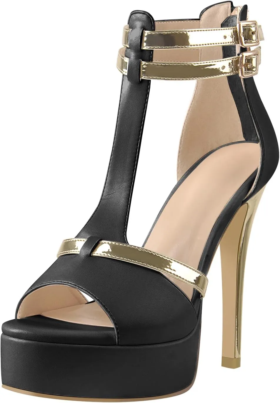 Stiletto High Heel Platform Peep Open Toe Ankle Strap Sandals