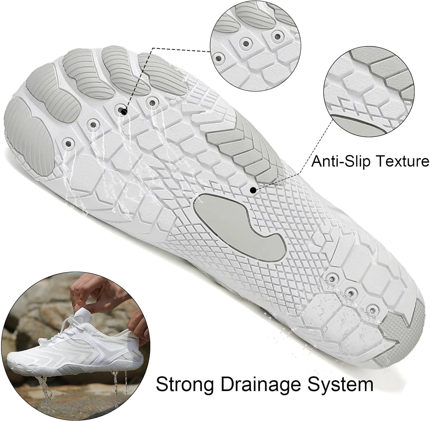 Thatrich Hike Shoes Footwear Womens Barefoot Walking Shoes Slip On Hiking Water Shoe Outdoor Waterproof Grounded Sneakers Wide Toe Box Unisex