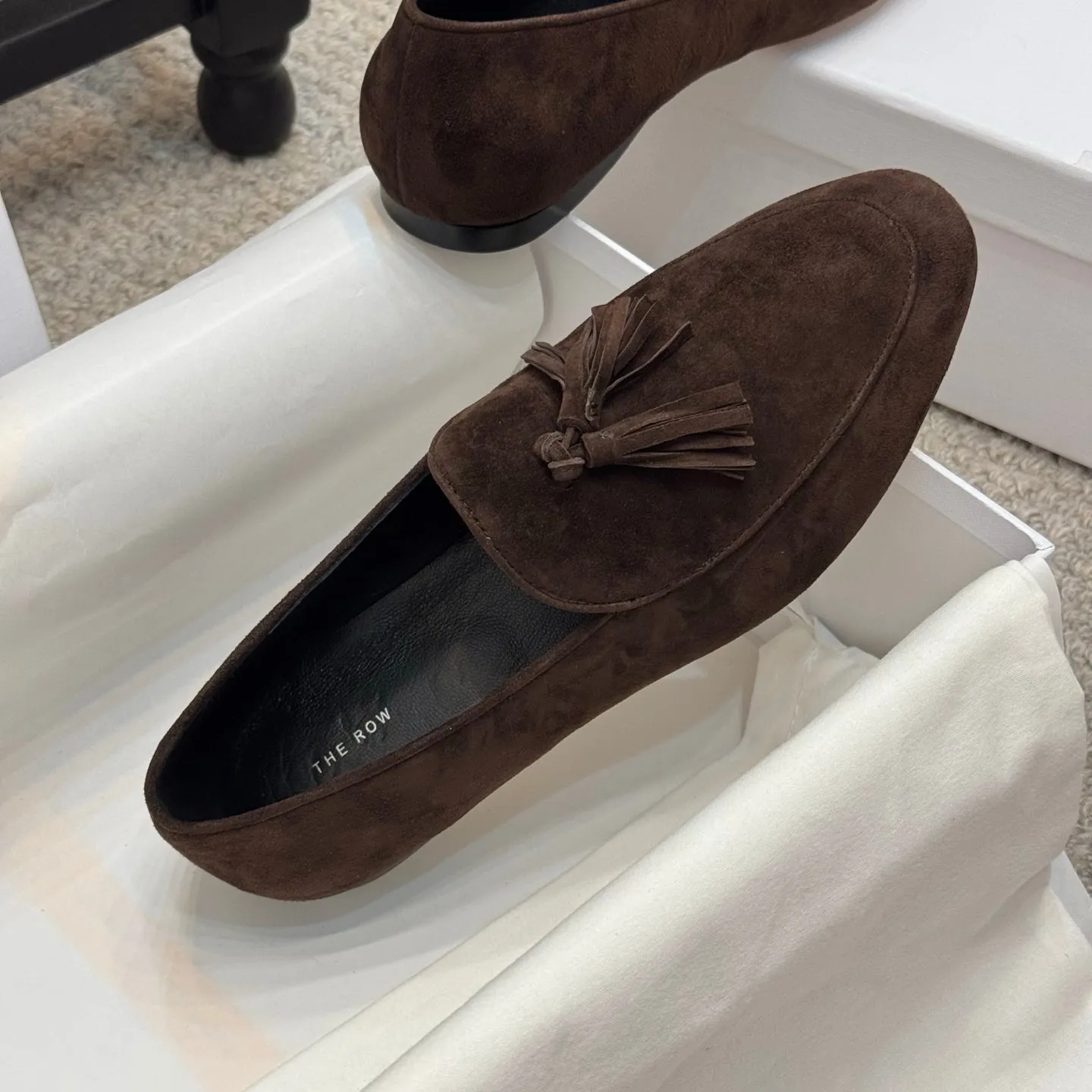 The Row Loafer Dark Brown Suede 290740