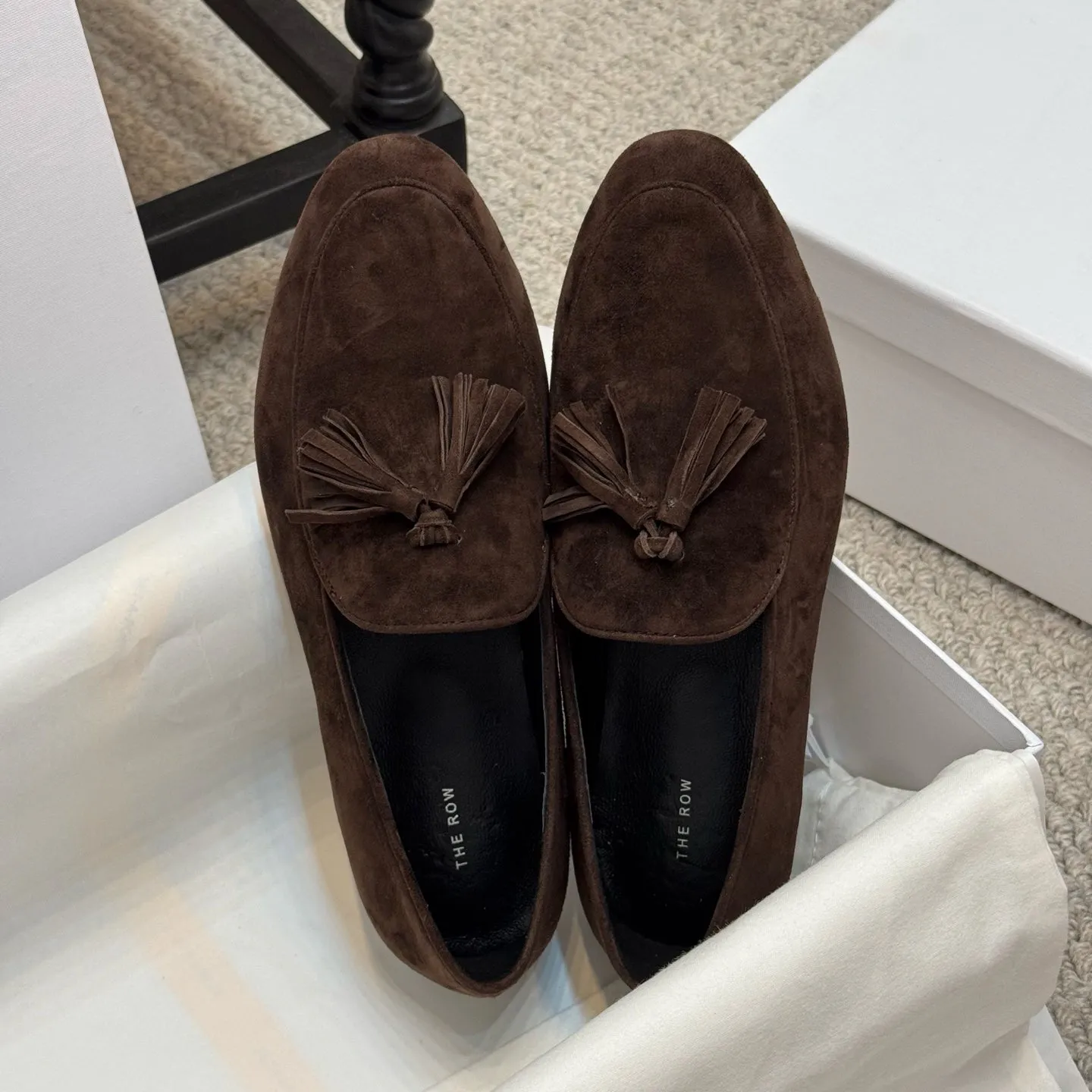 The Row Loafer Dark Brown Suede 290740
